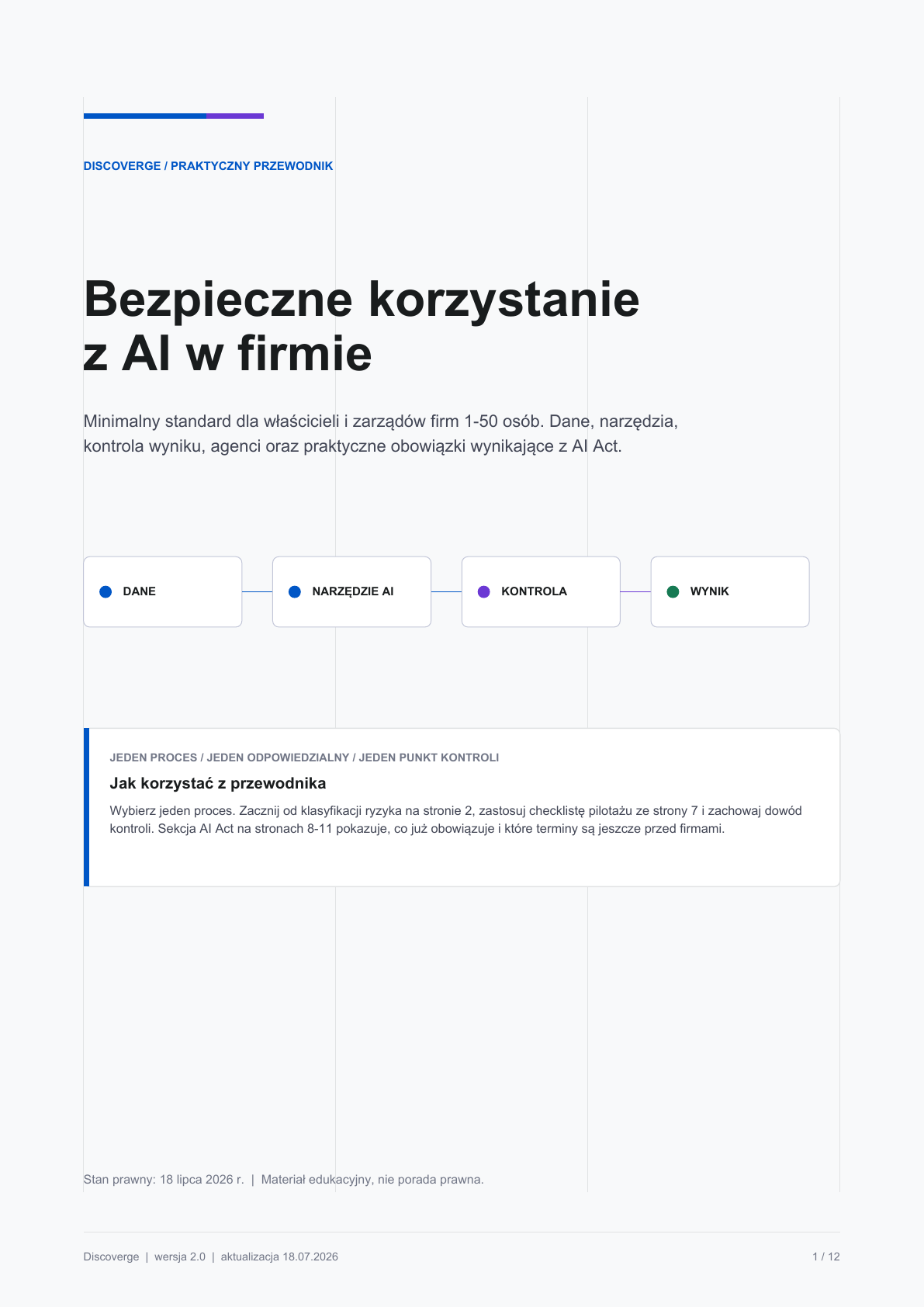 Okładka przewodnika Bezpieczne korzystanie z AI w firmie